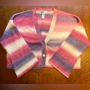 Beach Riot Multicolor Gradient Stripe Cropped Cardigan